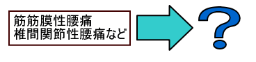 筋筋膜性腰痛・椎間関節性腰痛など→？